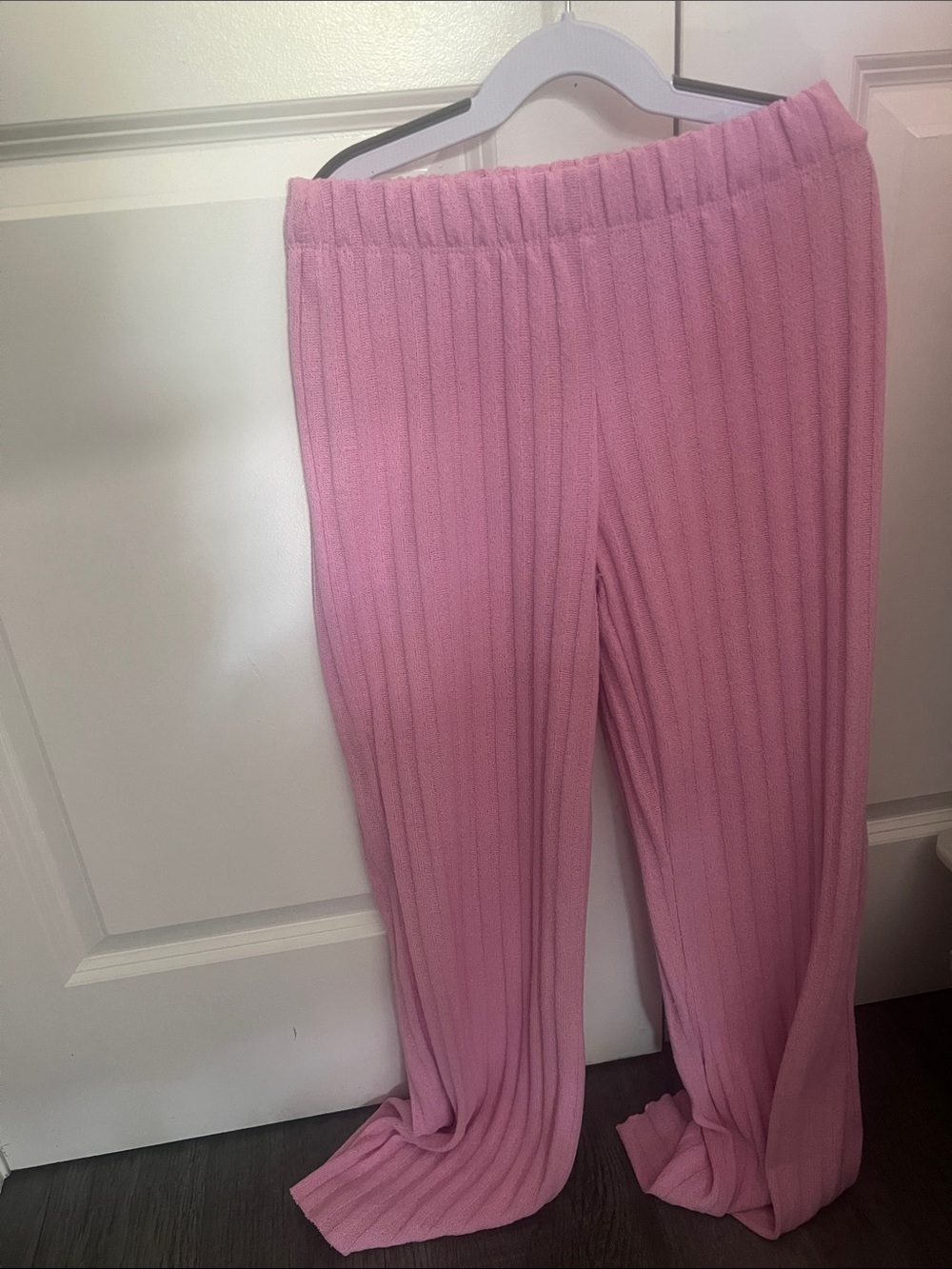 Zara Pink Ribbed Knit Jogger Pants